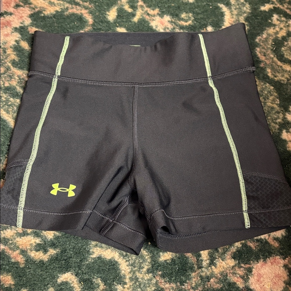 Under Armour Black Shorts with Neon Green Details
